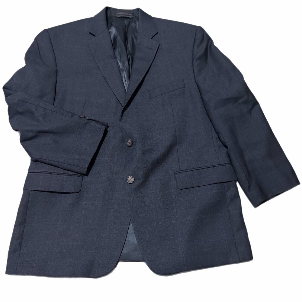Ralph Lauren Jacket Mens 42S Navy Windowpane Sport Career Corporate Gentleman